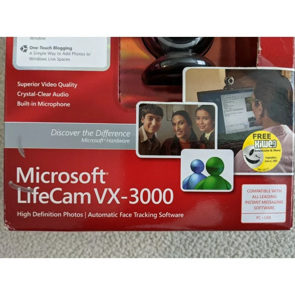 Microsoft Windows Live Messenger LifecCam VX-3000 USB 2.0 Webcam Build In...